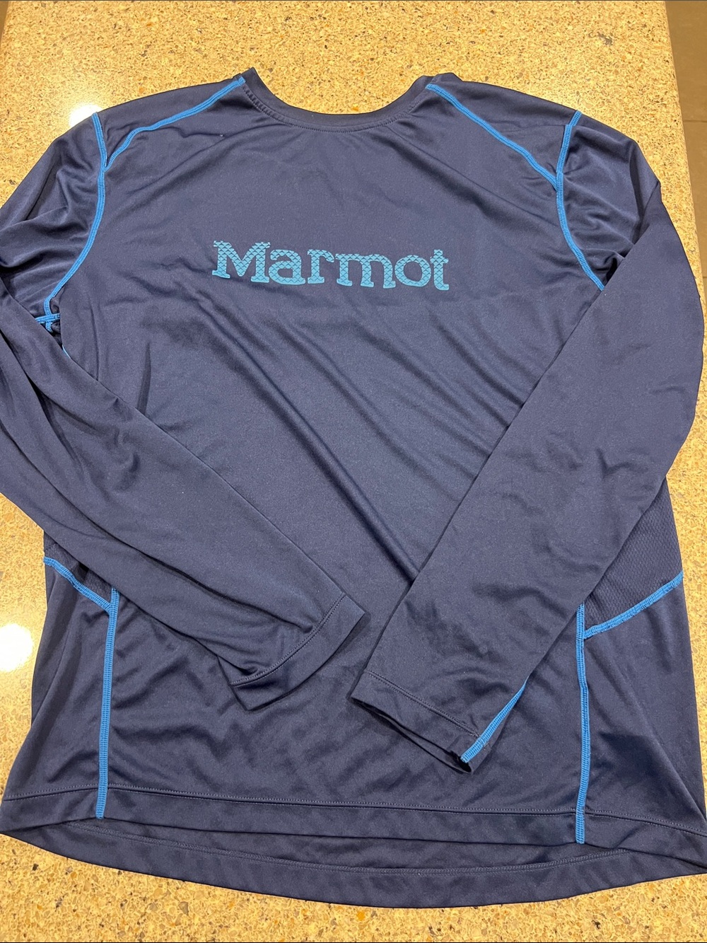 Marmot Navy Long-Sleeve Tech Shirt quick dry layer sun protection xl men’s z19